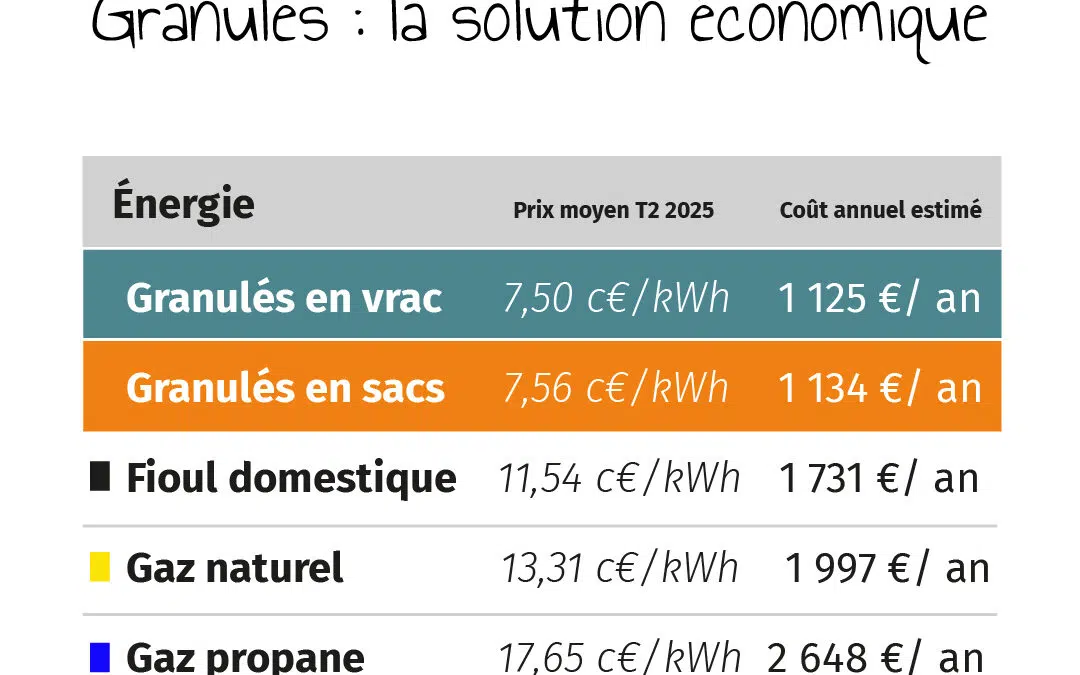 Granulés de bois : l’énergie la plus économique